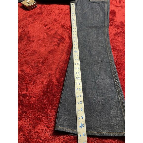 Madewell Overall Medium Flea Market Flare Denim in Dark Washed indigo Baggy Y2K - Picture 10 of 13